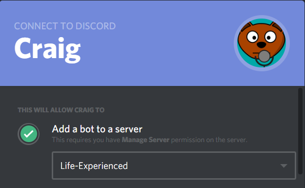 inviting craig to discord server